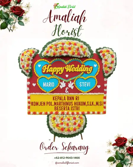 Papan Bunga Pernikahan Pedak